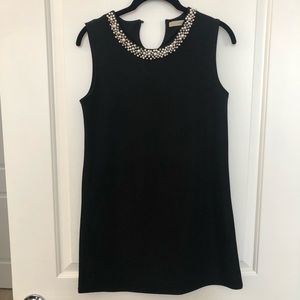 Black little dress with pearls